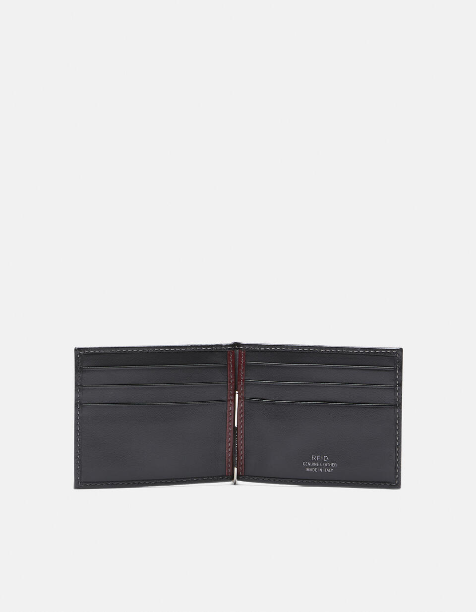 WALLET WITH MONEY CLIP Blackbordeaux  - Women's Wallets - Men's Wallets - Wallets - Cuoieria Fiorentina