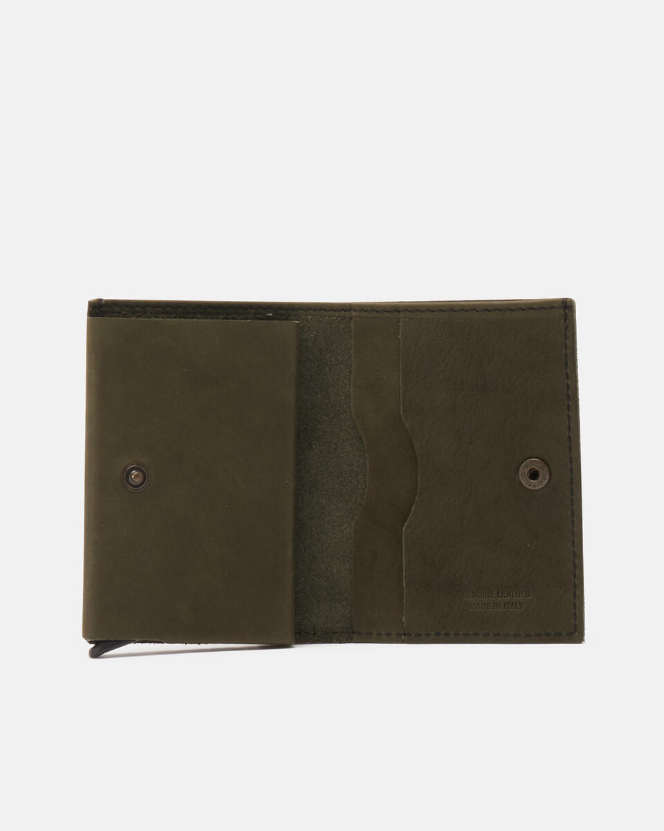 SNAP CARD HOLDER Forest  - Men's Wallets - Wallets - Cuoieria Fiorentina