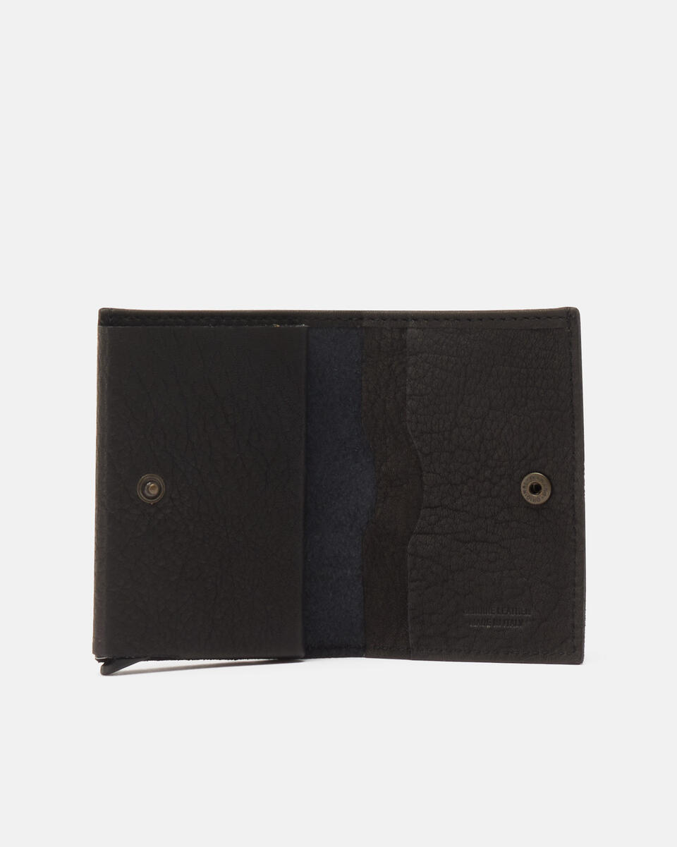 SNAP CARD HOLDER Black  - Men's Wallets - Wallets - Cuoieria Fiorentina