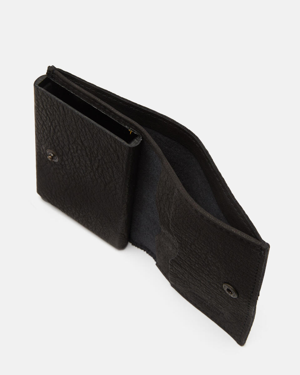 SNAP CARD HOLDER Black  - Men's Wallets - Wallets - Cuoieria Fiorentina