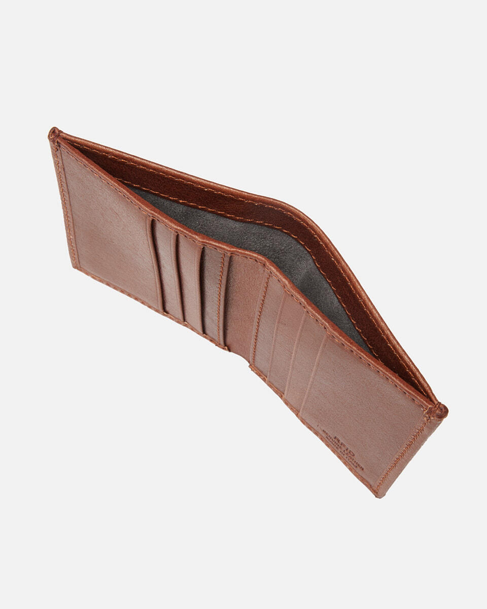 CARD HOLDER Brown  - Women's Wallets - Men's Wallets - Wallets - Cuoieria Fiorentina