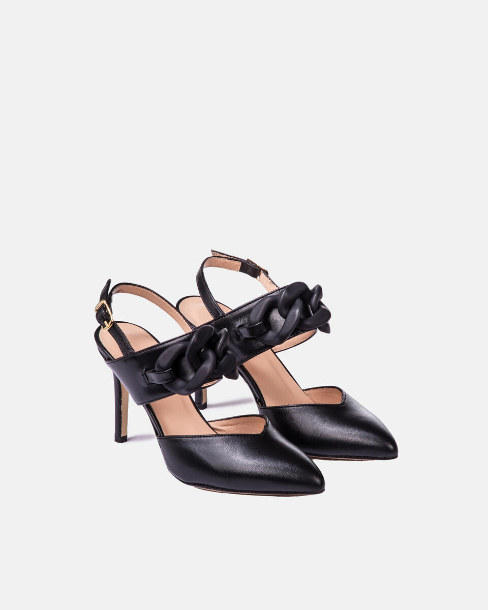 Slingback con catena Nero  - Scarpe Donna - Scarpe - Cuoieria Fiorentina