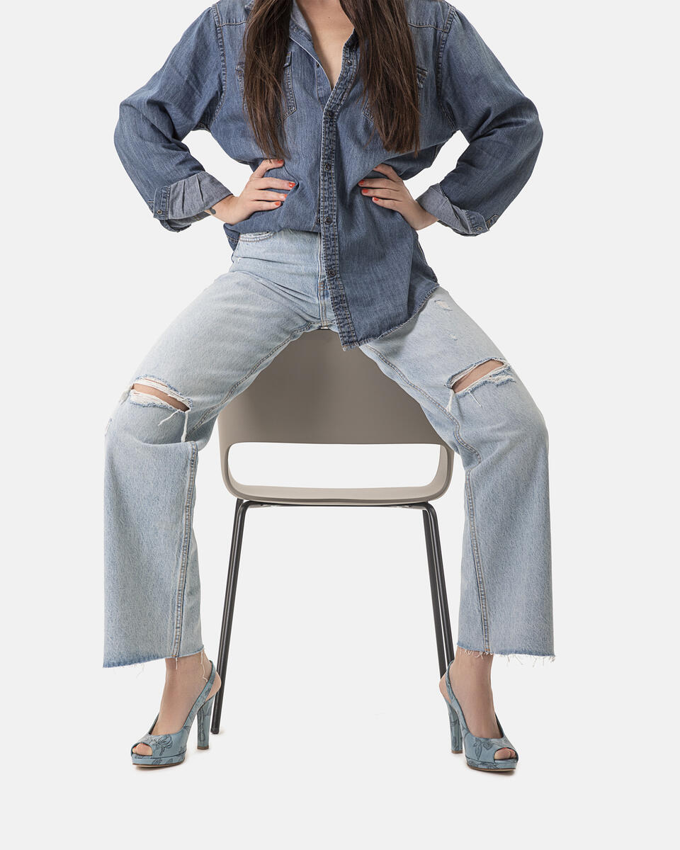 MONROE SANDAL Light blue  - Woman Shoes - Shoes - Cuoieria Fiorentina