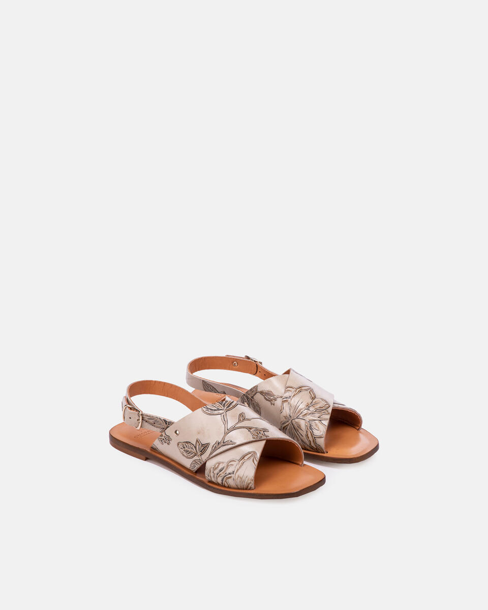 Mimì crossed leather sandals with buckle - Women Shoes | Shoes Mimì TAUPE - Women Shoes | ShoesCuoieria Fiorentina