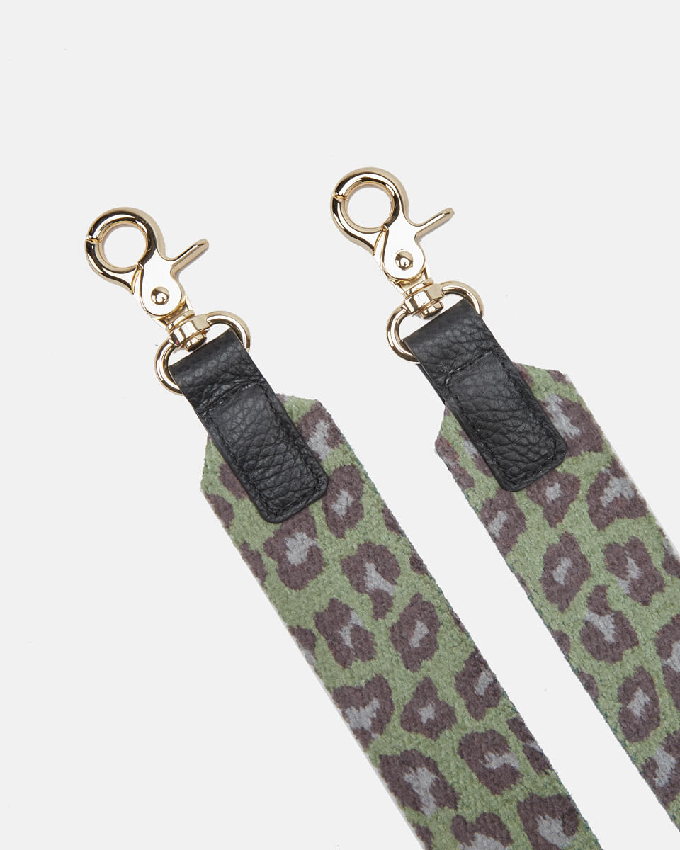 FABRIC SHOULDER STRAP Olive  - Cuoieria Fiorentina