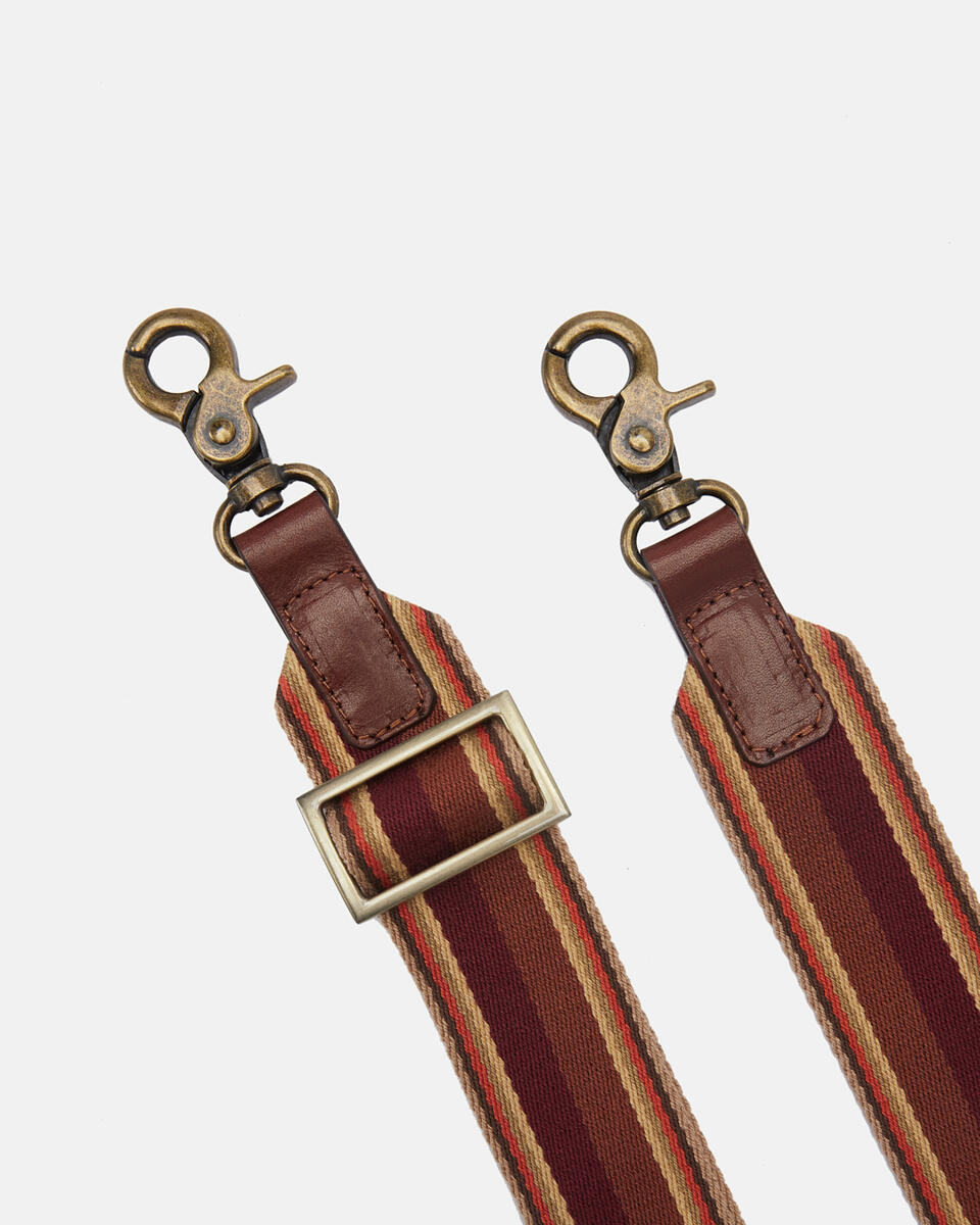 FABRIC SHOULDER STRAP Brown  - Cuoieria Fiorentina