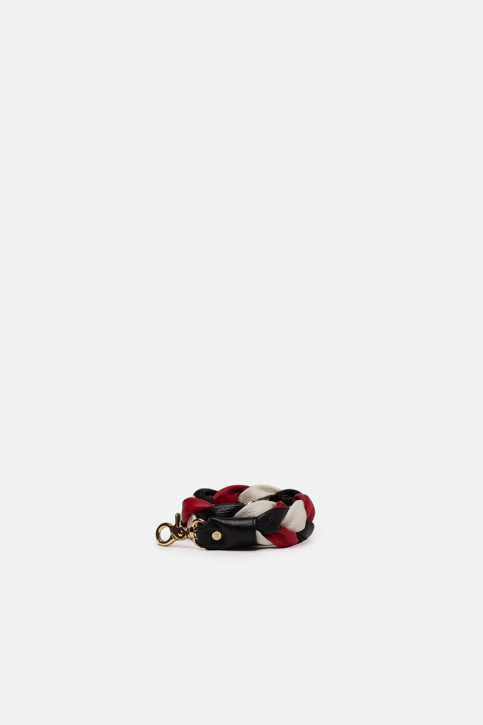 WOVEN SHOULDER STRAP Blackredwhite  - Cuoieria Fiorentina