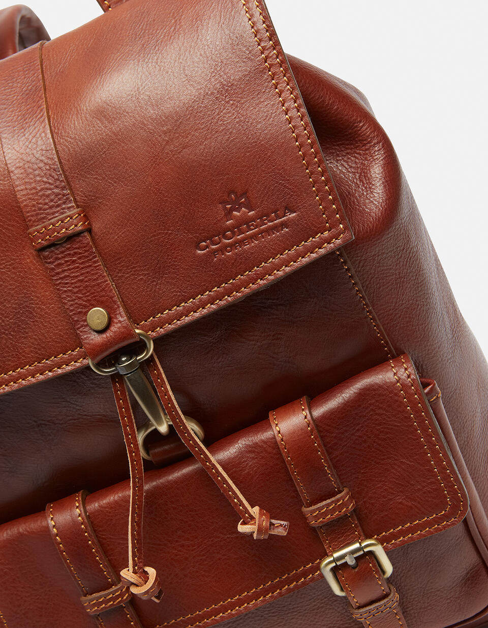 oxford leather backpack